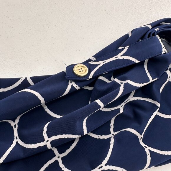 Saint Tropez West Navy & White Geometric Print Tunic Top S Nautical Swim Cover - Picture 11 of 11